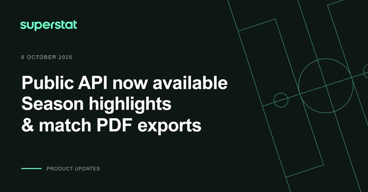 Public API, season highlights, and match PDF exports